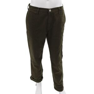 Designer Men Khaki Green Chinos Button Fly Size 32